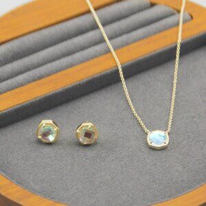 Kendra Scott Hexagon Color Glass Necklace & Stud Earrings Set